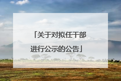 关于对拟任干部进行公示的公告